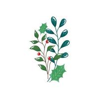 branches with leafs and seeds isolated icon vector