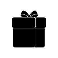 silhouette of gift box present isolated icon vector