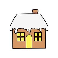 house with snow isolated icon vector