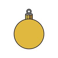 ball yellow christmas decoration isolated icon vector