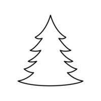 icono de estilo de línea de navidad de árbol de pino vector
