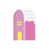 house with snow isolated icon vector