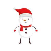 merry christmas cute snowman character vector
