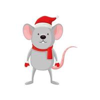 feliz navidad lindo personaje de ratón vector