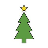pine tree christmas isolated icon vector