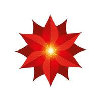 flower christmas decorative isolated icon vector