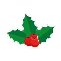 leafs with seeds decoration christmas isolated icon vector