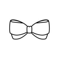 bow ribbon christmas decorative line style icon vector