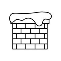 chimney with snow line style icon vector