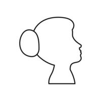 perfil de mujer icono de estilo de línea de cabeza vector