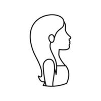 perfil de mujer icono de estilo de línea de cabeza vector