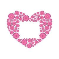 heart with flowers isolated icon vector