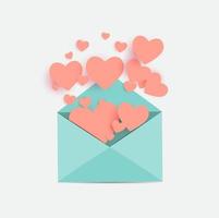 Envelope with Heart Symbol. Love and Feelings Background Design vector