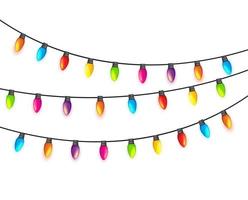 Multicolored Garland Lamp Bulbs Festive Isolated vector