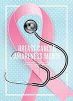 Breast Cancer Awareness Month Pink Ribbon Background vector