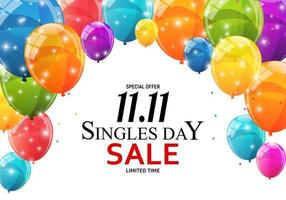 November 11 Singles Day Sale. Vector Illustration