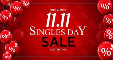 November 11 Singles Day Sale. Vector Illustration