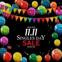 November 11 Singles Day Sale. Vector Illustration