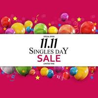November 11 Singles Day Sale. Vector Illustration