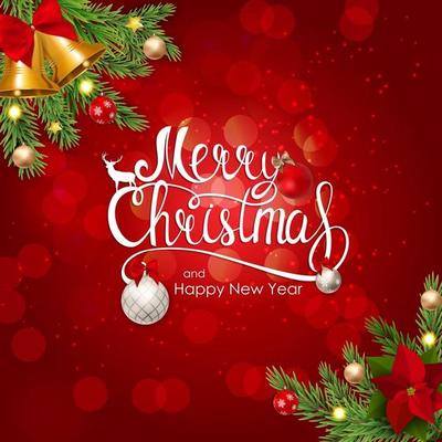 Merry Christmas and New Year Background. Vector Illustration