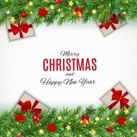 Merry Christmas and New Year Background. Vector Illustration