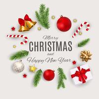 Merry Christmas and New Year Background. Vector Illustration