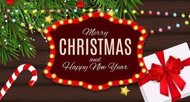 Merry Christmas and New Year Background. Vector Illustration