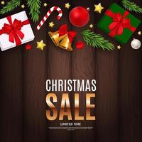 Christmas and New Year Sale Gift Voucher, Discount Coupon Template vector