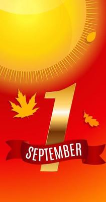 First 1 September Template Vector Illustration