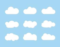 White clouds set with blue background vector