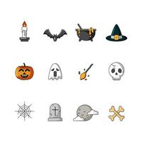 conjunto de iconos de halloween vector