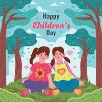 Children Day Background Template vector