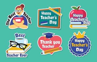 Stickers for Teacher's Day vector