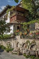 Old town street and traditional houses view of Veliko Tarnovo Bulgaria
