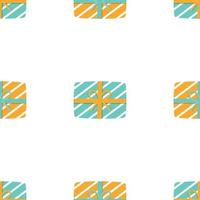 Wrapped Christmas Presents Seamless Repeat Vector Pattern