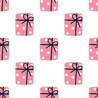 Wrapped Christmas Presents Seamless Repeat Vector Pattern