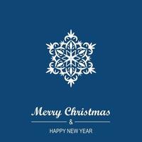 Christmas and New Year Greeting Card Design with Snowflake vector