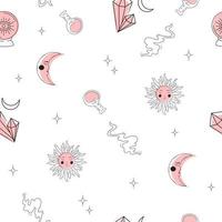 Minimalist seamless pattern with celestial and magical concept vector