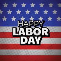 happy labor day background with usa waving flag vector