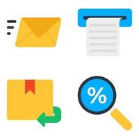 Pack of Ecommerce Flat Icons vector