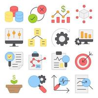 Pack of Big Data and Infographic Flat Icons vector