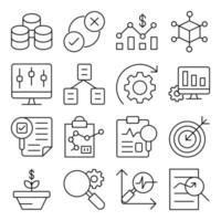 Pack of Big Data and Infographic Linear Icons vector