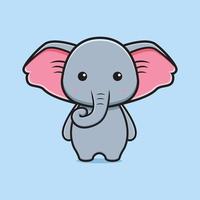 Cute elephant mascot cartoon icon illustration vector