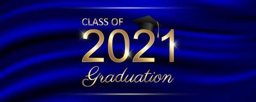 Class of 2021 graduation text design for cards, invitations or banner vector