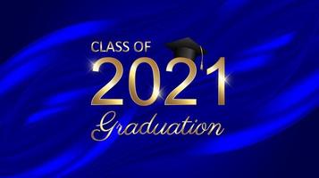 Class of 2021 graduation text design for cards, invitations or banner vector