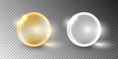 Oil bubble, vitamin capsule isolated on transparent background. vector