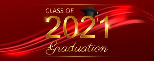 Class of 2021 graduation text design for cards, invitations or banner vector