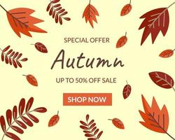 Autumn leaves flash sale background vector