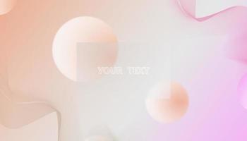 Pink background and glass morphism pearl circle.  beauty background. vector