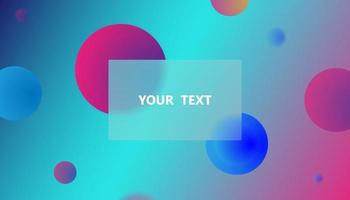 Blue gradient background and colorful circles with glass morphism. vector